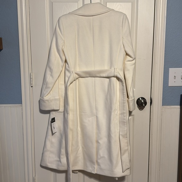 Lauren by Ralph Lauren Cream Belted Wrap Coat - Picture 6 of 8